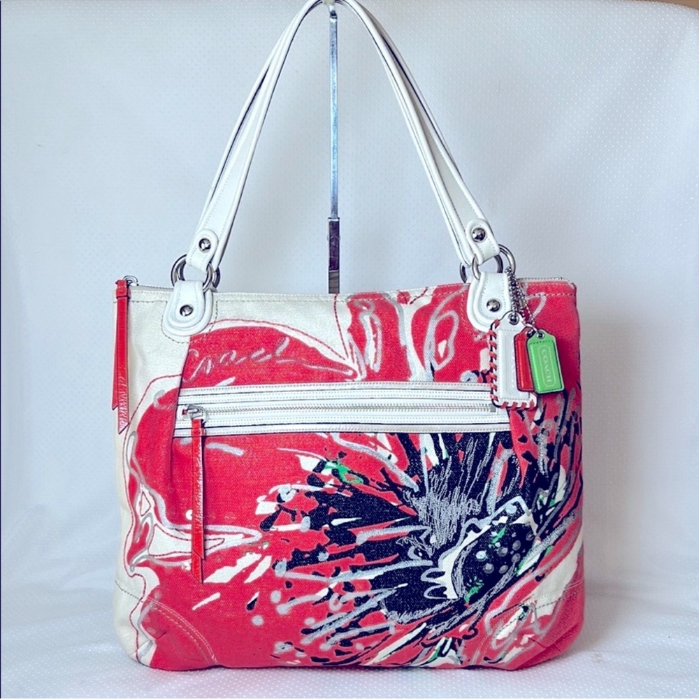 PRISTINE Coach POPPY Flower Sequin GLAM ToTe Shoulder Bag with 3 Hangtags NEW
